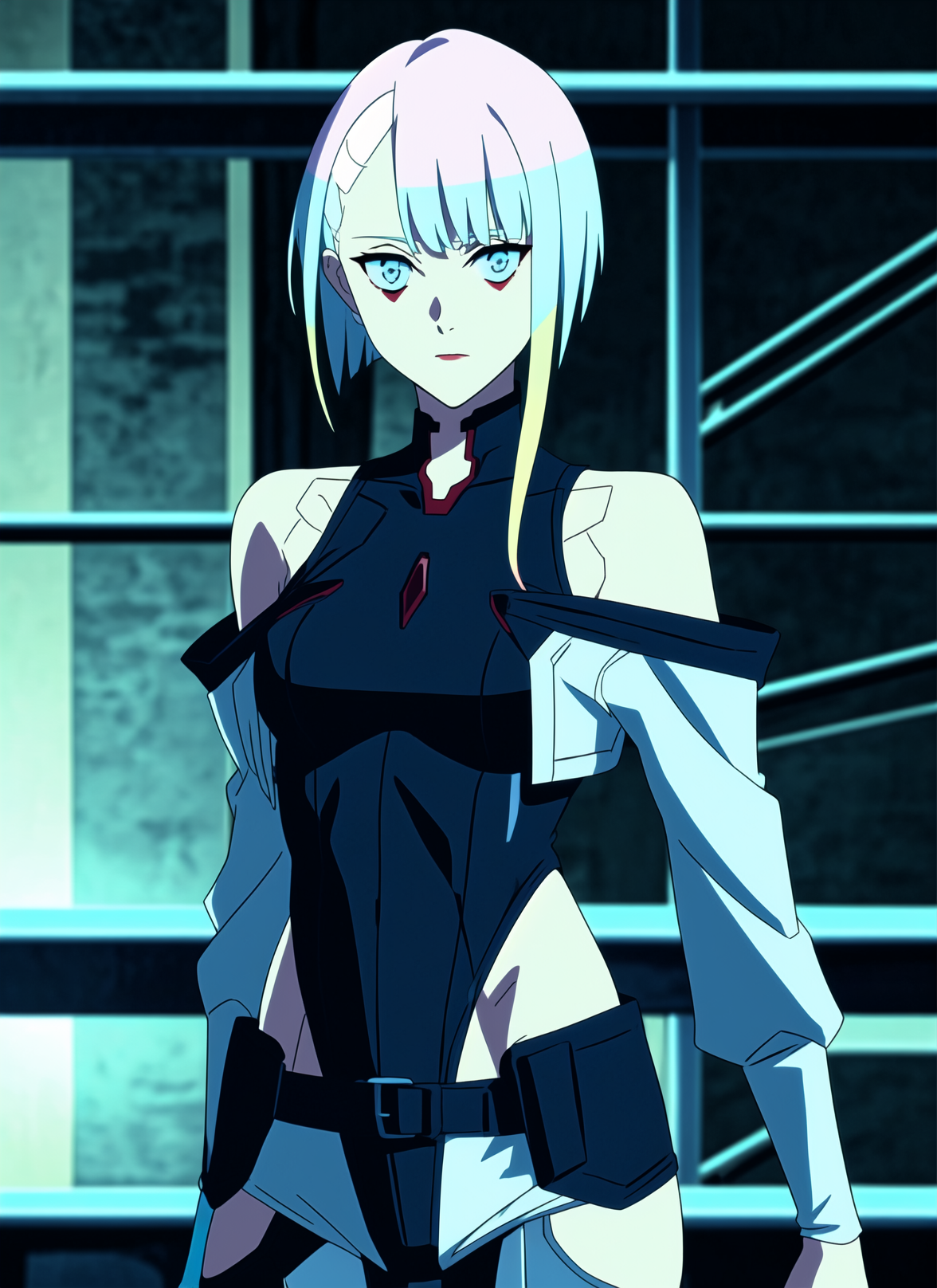 31074727-4002152246-cyberpunk edgerunners, 1girl, lucy _(cyberpunk_), bare shoulders, blue eyes, breasts, leotard, looking at viewer, medium breasts.png